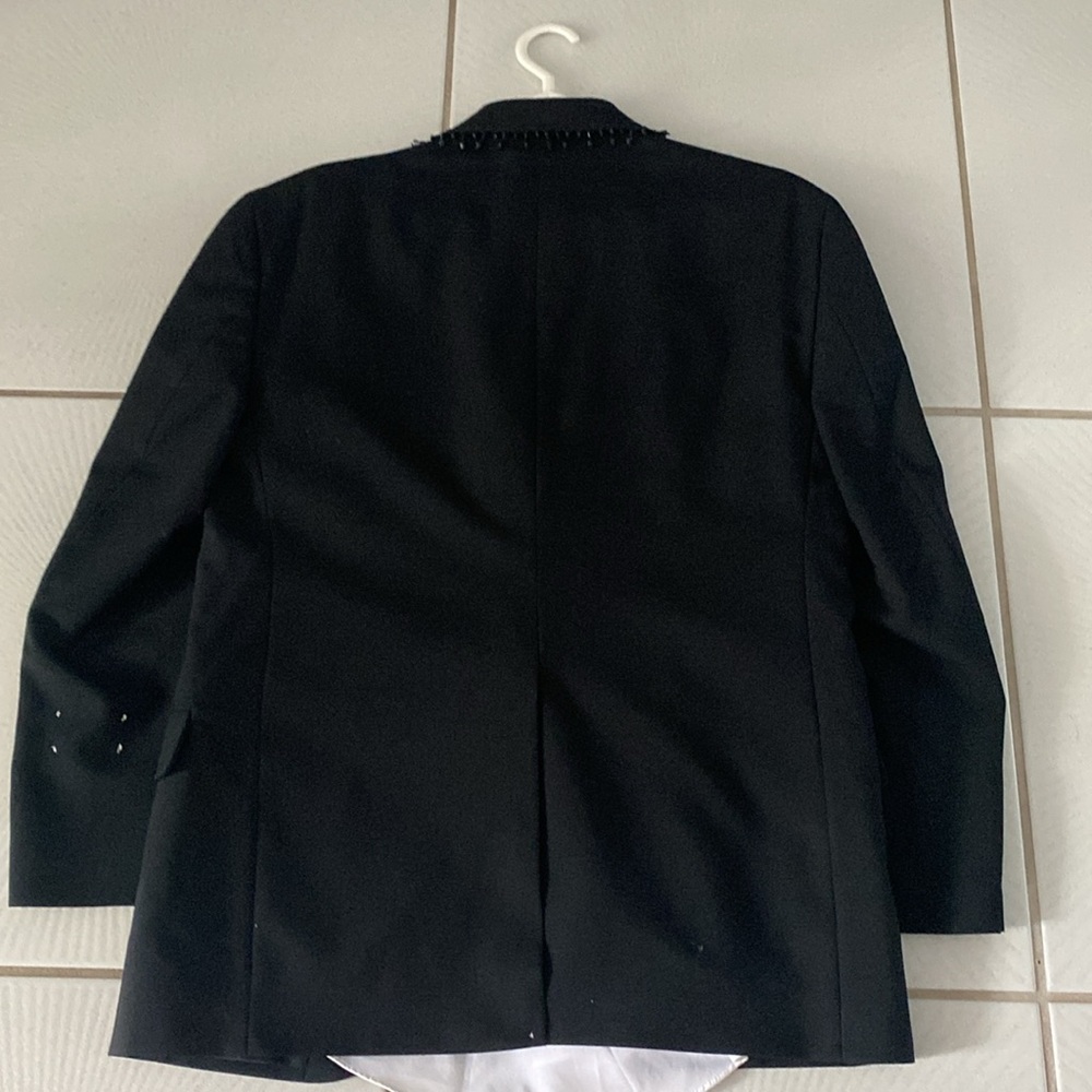 Vintage 90’s Overqualified men’s embellished black blazer tuxedo shirt L - Picture 7 of 9